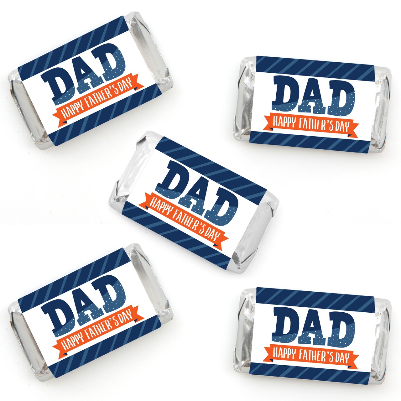 Big Dot of Happiness Happy Father's Day - Mini Candy Bar Wrapper Stickers - We Love Dad Party Small Favors - 40 Count